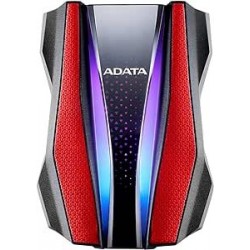 ADATA Durable Series HD770G RGB 2TB Red External USB 3.1 Portable Hard Drive Compatible with Xbox and PS4 (AHD770G-2TU32G1-CRD)