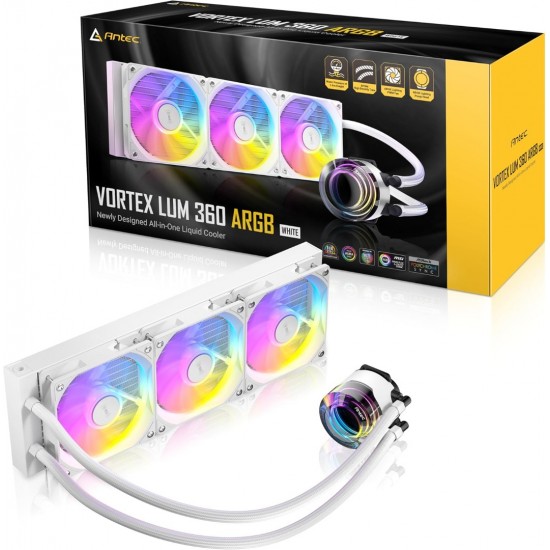 ANTEC ARGB Vortex Lum 360 ARGB WH Integrated Unit CPU Cooler with LED Fan