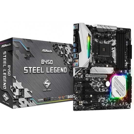 ASRock B450 Steel Legend Socket AM4/ AMD Promontory B450/ DDR4/ Quad CrossFireX/ SATA3&USB3.1/ M.2/ A&GbE/ATX Motherboard