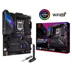 ROG Strix Z590-E Gaming WiFi 6E LGA 1200(Intel® 11th/10th Gen) ATX gaming motherboard (PCIe 4.0, 14+2 power stages, DDR4 5333+, Dual Intel® 2.5 Gb LAN,Thunderbolt 4, 4xM.2/NVMe SSD and AURA RGB)