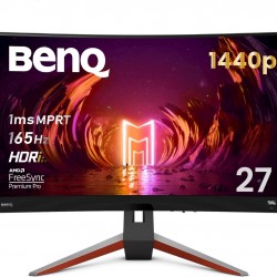 BenQ Mobiuz EX2710R 27 Inch QHD 1440p VA 1000R 165 Hz HDRi 400 Curved Gaming Computer Monitor with Dual Speakers and Subwoofer, Gaming Color Optimizer, Freesync Premium Pro, Eye-Care Tech