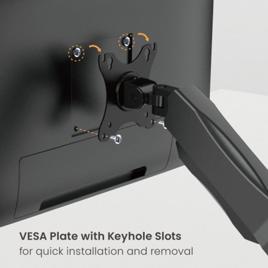 Bratek Dual-Screen Spring-Assisted Monitor Arm For most 17"-32" Monitors