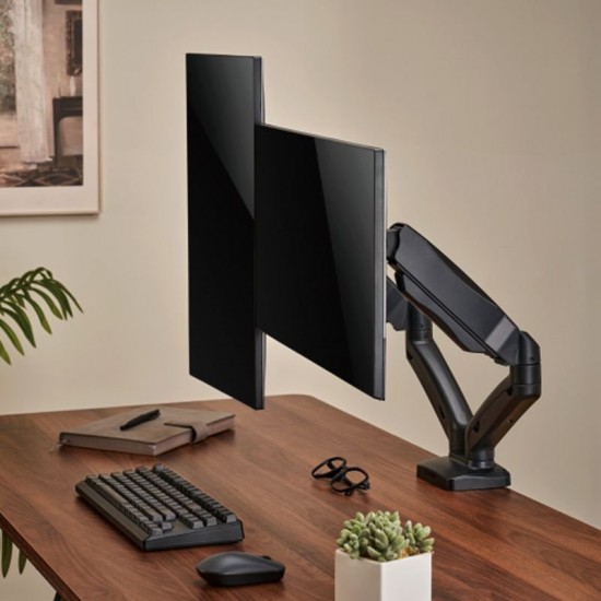 Bratek Dual-Screen Spring-Assisted Monitor Arm For most 17"-32" Monitors
