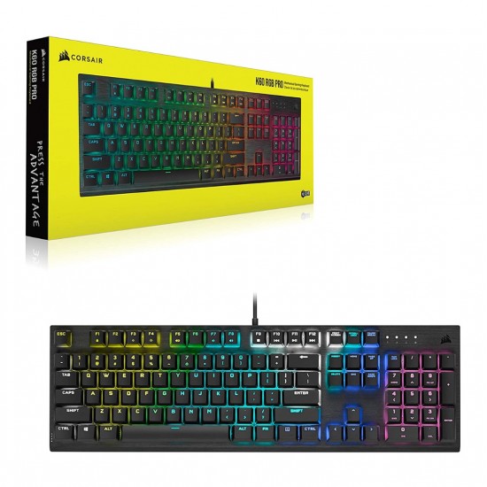 Corsair K60 RGB PRO Mechanical Gaming Keyboard — 100% CHERRY MV Mechanical Keyswitches — Black