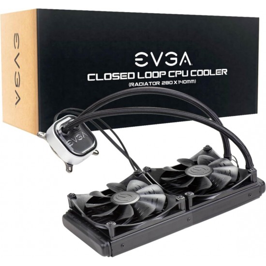 EVGA CLC 280mm All-In-One RGB LED CPU Liquid Cooler, 2x FX13 140mm PWM Fans, Intel, AMD