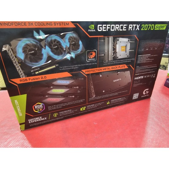 Gigabyte GV-N207SGAMING OC-8GD GeForce RTX 2070 Super Gaming OC 8G Graphics Card, 3X Windforce Fans, 8GB 256-Bit GDDR6, Video Card