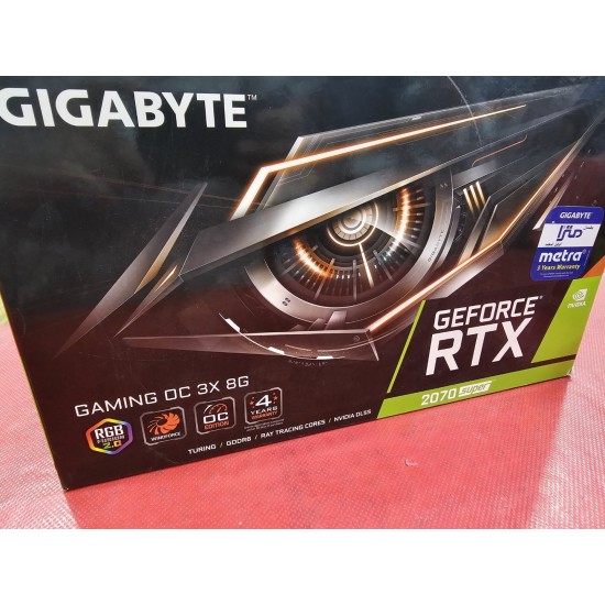 Gigabyte GV-N207SGAMING OC-8GD GeForce RTX 2070 Super Gaming OC 8G Graphics Card, 3X Windforce Fans, 8GB 256-Bit GDDR6, Video Card