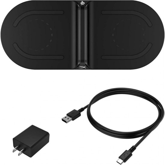 HyperX Chargeplay Base - Qi Wireless Charger, Qi Certified, Dual Wireless Charging Pads Charge Up to Two Devices