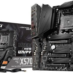 MSI Meg X570 Unify Motherboard (AMD AM4, DDR4, PCIe 4.0, SATA 6GB/s, M.2, USB 3.2 Gen 2, Ax Wi-Fi 6, Bluetooth 5, ATX)