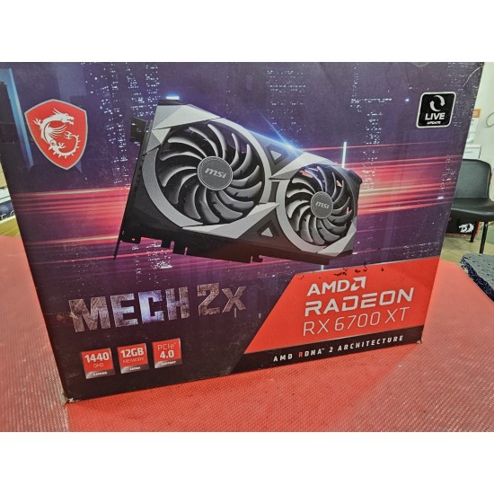 MSI Gaming Radeon RX 6700 XT 192-bit 12GB GDDR6 DP/HDMI Dual Torx 3.0 Fans FreeSync DirectX 12 VR Ready OC Graphics Card ( MECH 2X 12G OC)