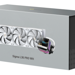 Ocypus Sigma PRO L36 WH liquid 360MM AIO CPU Cooler with Ultra-Narrow Bezel 3.5" IPS Screen,640*480px,Floating ARGB Design,Magnetic Mounting Pump 310W,FDB Silent Fan,All-Metal Tools for Intel & AMD Platforms