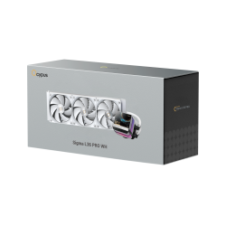 Ocypus Sigma PRO L36 WH liquid 360MM AIO CPU Cooler with Ultra-Narrow Bezel 3.5" IPS Screen,640*480px,Floating ARGB Design,Magnetic Mounting Pump 310W,FDB Silent Fan,All-Metal Tools for Intel & AMD Platforms