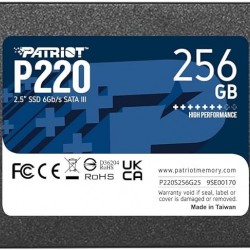 Patriot P220 SATA 3 256GB Internal Solid State Drive 2.5” - P220S256G25