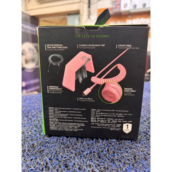 Razer PBT Keycap + Coiled Cable Upgrade Set - Quartz Pink