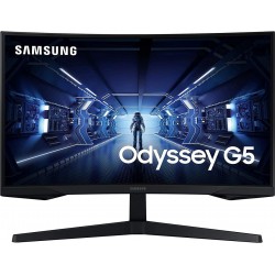 SAMSUNG 27 Inch Odyssey G5 Gaming Monitor with 1000R Curved Screen, 144Hz, 1ms, FreeSync Premium, QHD (LC27G55TQWMXZN), Black