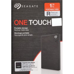 Seagate One Touch 1TB External HHD Drive with Rescue Data Recovery Services, Black (STKB1000400)