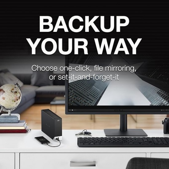 Seagate One Touch Hub, 8 TB, External Hard Drive Desktop, USB-C, USB 3.0, for PC, Laptop and Mac, 4 Months Adobe Creative Cloud Photography plan (STLC8000400)