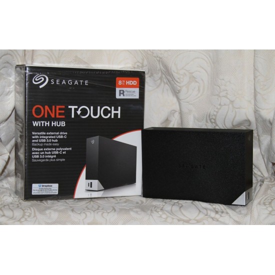 Seagate One Touch Hub, 8 TB, External Hard Drive Desktop, USB-C, USB 3.0, for PC, Laptop and Mac, 4 Months Adobe Creative Cloud Photography plan (STLC8000400)