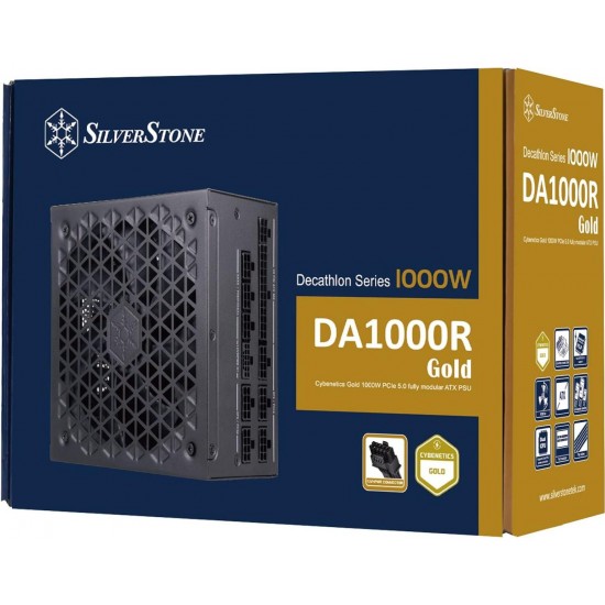 SilverStone Technology Decathlon DA1000R Gold Cybenetics Gold 1000W PCIe 5.0 Fully Modular ATX 3.0 Power Supply, SST-DA1000R-GM