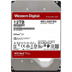 Western Digital 12TB WD Red Plus NAS Internal Hard Drive HDD - 7200 RPM, SATA 6 GB/s, CMR, 512 MB Cache, 3.5" - WD120EFBX