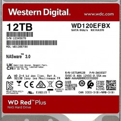 Western Digital 12TB WD Red Plus NAS Internal Hard Drive HDD - 7200 RPM, SATA 6 GB/s, CMR, 512 MB Cache, 3.5" - WD120EFBX