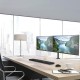 Dual Monitor Desk Mount Stand, Heavy Duty Fully Adjustable Computer Monitor Arm for 2 /Two LCD Screens up to 32 Inch with C-Clamp and Grommet Base