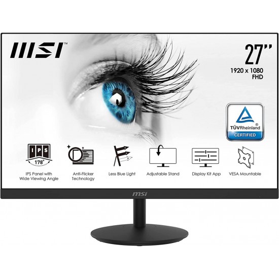 MSI Pro MP271 27in Full HD Monitor, 75Hz, IPS, 5MS, HDMI, VGA