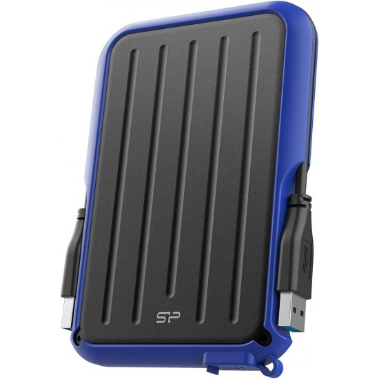 Silicon Power Armor A66 1TB Rugged External Hard Drive, Military-Grade Shockproof Water-Resistant USB 3.0 Portable HDD for Desktop Laptop PC Mac Computer - Blue