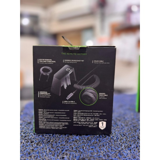 Razer PBT Keycap + Coiled Cable Upgrade Set - Classic Black
