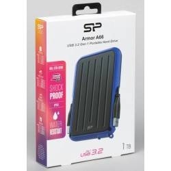 Silicon Power Armor A66 1TB Rugged External Hard Drive, Military-Grade Shockproof Water-Resistant USB 3.0 Portable HDD for Desktop Laptop PC Mac Computer - Blue