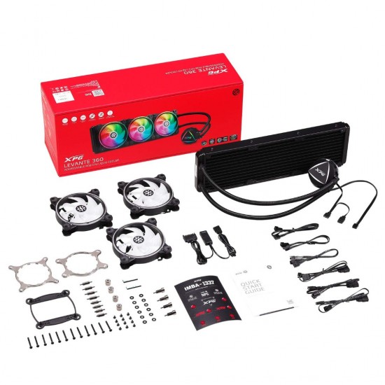 Xpg Levante 360 Addressable Rgb All-In-One CPU Liquid Cooler | Argb Controller | Dual-Ring Fdb Fans